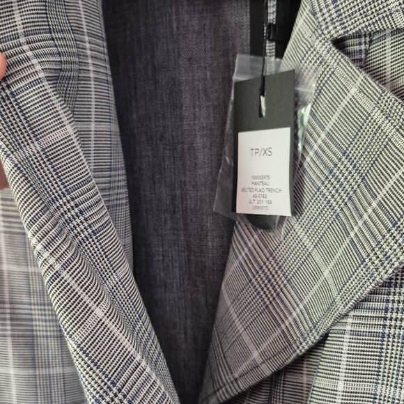 BNWT Dynamite Long Oversized Plaid Trench Coat Women XS - Picture 3 of 5